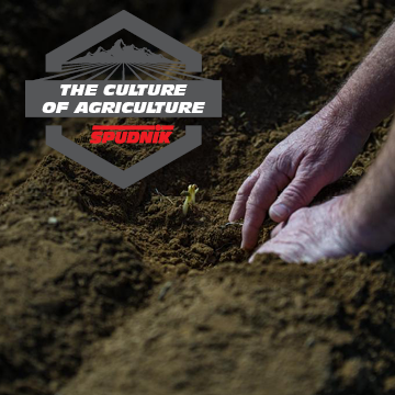 two hands planting something in the dirt and a logo in the foreground that says "The Culture of Agriculture."
